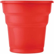 Kırmızı Plastik Meşrubat Bardağı 180 cc 7 Oz 25 Adet