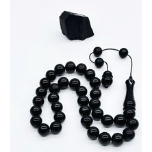 15 x 15 mm Kumpaslı Sade Erzurum Oltu Taşı Tesbih