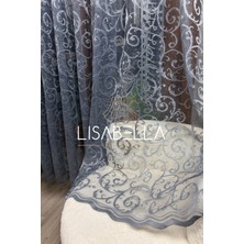 Lisabella Home Antrasit Gri Fevkalade  1x2.5 Pile Dikişli  Örme Tül Perde