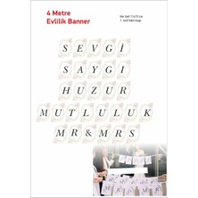 Teknotrust Çiçek Temalı 4mt Demonte Söz ve Nikah Flaması, Renkli ve Şık Tasarım