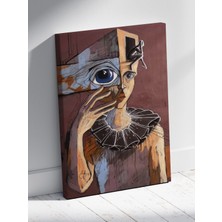 Çağdaş Sanat Insan Figürü Özgün ve Çarpıcı Ev Dekoru %100 Pamuk Kanvas