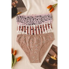 Kadın 3'lü Pamuklu Desenli Külot Seti - Rahat & Nefes Alan Iç Giyim