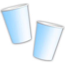 Teknotrust Mavi ve Beyaz Makaron Karton Bardak, 8'li Set, Şık ve Kullanışlı Tasarım