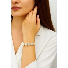 Cam & Necef Doğal Taş Küre Kesim Sedefli Bileklik