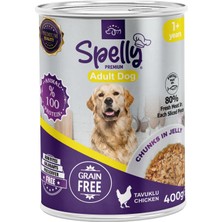 12 Adet x Spelly Tavuklu Yetişkin Köpek Maması Konserve (400GR)