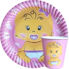 Teknotrust Renkli Bebek Temalı 8'li Tabak ve Bardak Seti, Şık ve Kullanışlı.