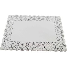Beyaz Dantel Kağıt Servis Altlığı 32X45 Cm, 100 Adet