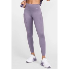 Nike Trainng Go Dri Fit Infinalock High Rise 7/8 Leggings 6 Cepli Toparlayıcı Yüksek Belli Reflektörlü Antrenman Taytı Mor