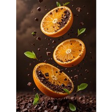 Bedeko Portakal Dilimleri Çikolata Parçacıkları Mdf Tablo