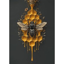 Bedeko Arı ve Bal Peteği Mdf Tablo