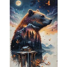 Bedeko Orman ve Ayı Ahşap Tablo