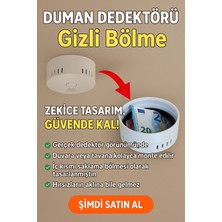Duman Dedektörü Görünümlü Gizli Bölmeli Para Altın Saklama Kasası