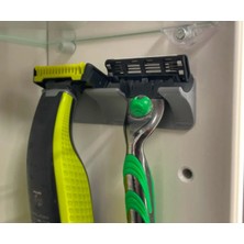 2 Li Yapışkanlı Jilet Tutucu | Banyo Düzenleyici Jilet Askı Aparatı