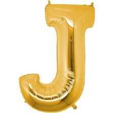 Teknotrust Altın Renkli 16 Inç (40 Cm) J Harfi Folyo Balon, Partilere Şıklık Katın