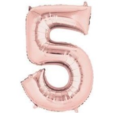 Teknotrust Pembe Rakam Folyo Balon 34 Inç 76 Cm, Eğlenceli ve Şık Dekorasyon Şansı