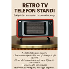 Retro Tv Tarzı Telefon Standı/telefon Tutucu/masa Üstü Mini Tv 5inc ve Aşağısı Telefonlar Içi