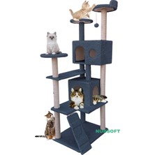 Nursoft Kule Kedi Evi Tırmalama ve Kedi Evi