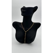 Eliosa Çok Renkli Gold (Stainless Stell) Y Kalp Detay Çelik Kolye