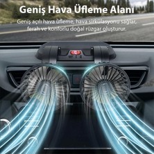 Ally F410 USB Çift Başlıklı Araç Fanı Oto Vantilatör Fan 10W 2 Kademe Hız Ayarı