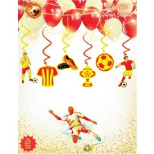 Teknotrust 6'lı Lüks Sarı-Kırmızı Taraftar Tavan Süsü, Şık ve Renkli Dekorasyon Aksesuarı