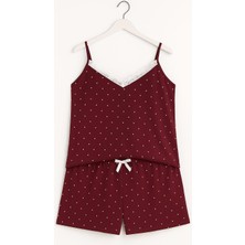 Kadın Büyük Beden Ip Askılı Bluz ve Şortlu Alt Üst Pijama - Geniş Kesim - Ölçüler Ürün Açıklamasında
