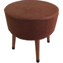 Ustaagac Kahve Puf Koltuk Bench Tabure – Dekoratif Ahşap Ayaklı | Doğal & Modern Stil