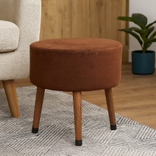 Ustaagac Kahve Puf Koltuk Bench Tabure – Dekoratif Ahşap Ayaklı | Doğal & Modern Stil