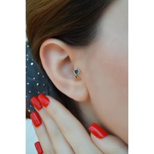 Sacce Scarves & Accessories Siyah Kalpli Halka Tragus Piercing Kıkırdak Küpesi