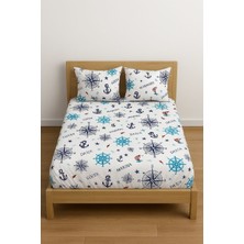 Çift Kişilik Desenli Lastikli Çarşaf Seti 160X200 cm + 2 Adet Yastık Kılıfı 50X70