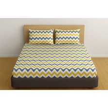 Çift Kişilik Desenli Lastikli Çarşaf Seti 160X200 cm + 2 Adet Yastık Kılıfı 50X70