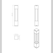 Mavora 60 cm Yürüyüş Yolu  Bahçe Aydınlatması | Modern Bollard Aydınlatma | Antrasit