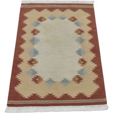 Kilim Antik El Dokuma Modern Benzersiz Pastel Yün Kilimi 0154 - Vintage - Çok Renkli