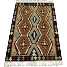 Kilim Antik El Dokuma Lüks Kula Izmir Yün Kilimi 0146 - Yeni - Çok Renkli