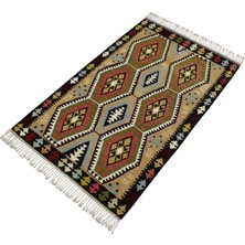 Kilim Antik El Dokuma Lüks Kula Izmir Yün Kilimi 0146 - Yeni - Çok Renkli