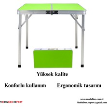 MODULBOX KATLANABİLİR KAMP MASASI, ALÜMİNYUM, 80X80 ÖLÇÜ, PİKNİK MASASI