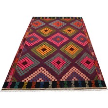 Kilim Antik El Dokuması Otantik Bergama Izmir Yörük Yün Cecim Kilimi 0144 - Yeni - Çok Renkli