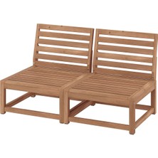 2'li Bahçe Kanepesi, Açık Kahverengi, Mindersiz, Kolçaksız