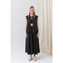 Soul Kadın Oversize Fermuarlı Yelek - 32128YLK