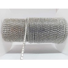 Iki Metre Kristal Taşlı Metal Şerit, 3mm, Süsleme Malzemesi