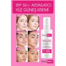 Dermaderm 3 Adet +50 SPF  Ton Eşitleyici Yüz Bakım Ve Güneş Kremi 100 gr X 3