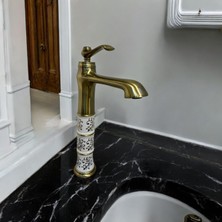 Antik Gold Çanak Lavabo Armatür Antik Gold Vintage Model Çanak Lavabo