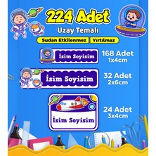 Uzay Temalı Okul Kreş Kişiye Özel Isim Etiket Seti - Model 530