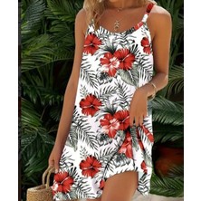 Ag Shoppings Kadın Ip Askılı Çiçek Desenli Süprem Elbise