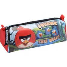 Angry Birds Lisanslı Tek Bölmeli Silindir Kalem Çantası , Kalemlik, Kalem Kutusu