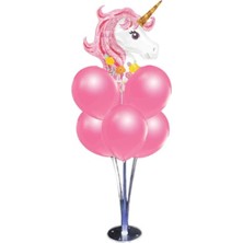 Teknotrust Beyaz Unicorn Balon Standı Seti, Şık ve Eğlenceli Etkinlikler Için Ideal Seçim