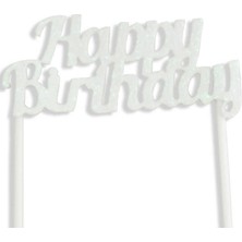 Teknotrust Çok Renkli Simli Pasta Süsü, 15X20 Cm, Doğum Günü Temalı, Şık ve Eğlenceli Dekor