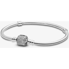 Silindir Klipsli Gümüş Bileklik Charm Taşıyıcı