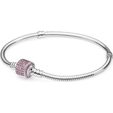 Kırmızı Taşlı Klipsli Silindir Bileklik Charm Taşıyıcı