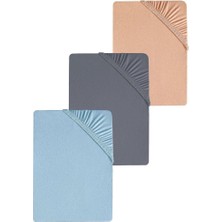 3 Adet Düz Pamuklu Tek Kişilik 80 x 200 + 30 cm Lastikli Penye Çarşaf