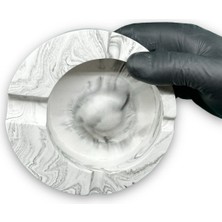 Mermer Desenli Büyük Boy Beton Kül Tablası Küllük 13 cm